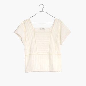 NWT✨ Madewell Lace-Inset Pintuck Top | X-Large